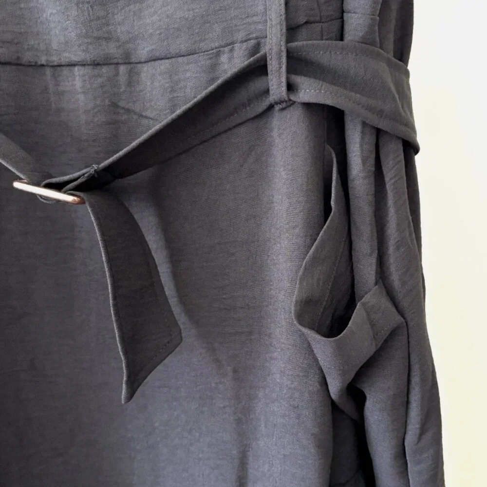 Nina Leonard Women’s Sleeveless Belted Dress Black 2X Pockets Plus Size - Picture 5 of 9